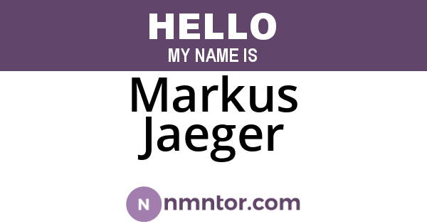Markus Jaeger