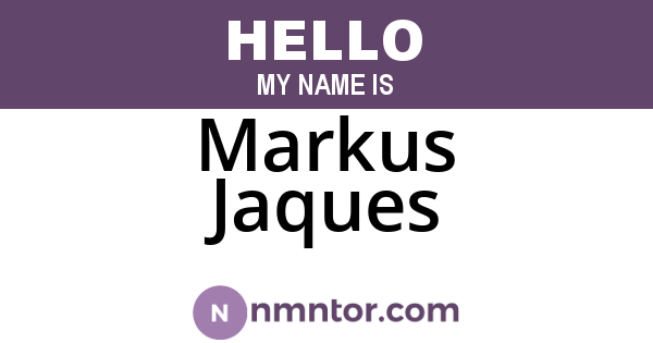 Markus Jaques