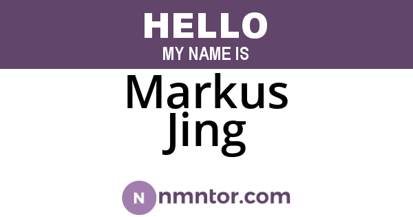 Markus Jing