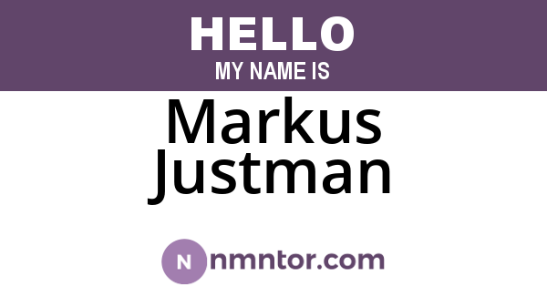 Markus Justman