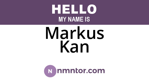 Markus Kan