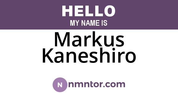 Markus Kaneshiro
