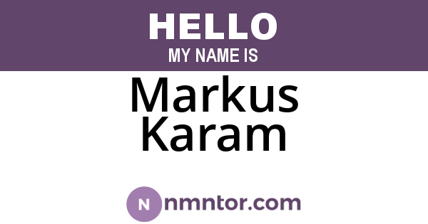 Markus Karam