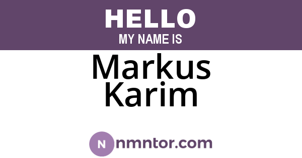 Markus Karim