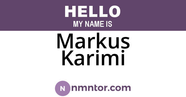 Markus Karimi