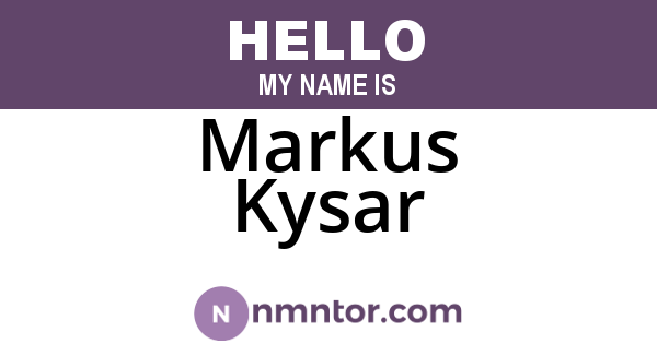 Markus Kysar