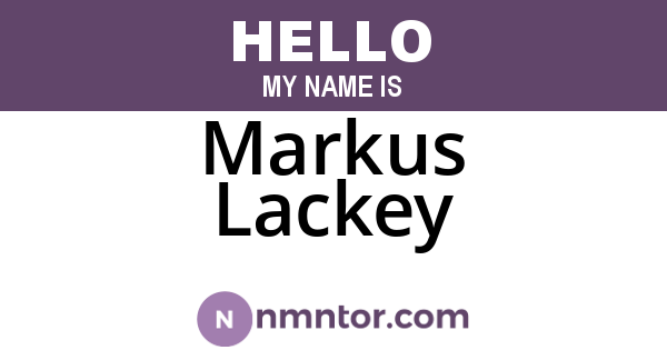 Markus Lackey