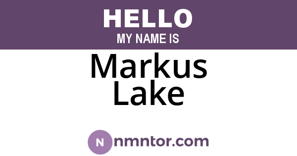 Markus Lake