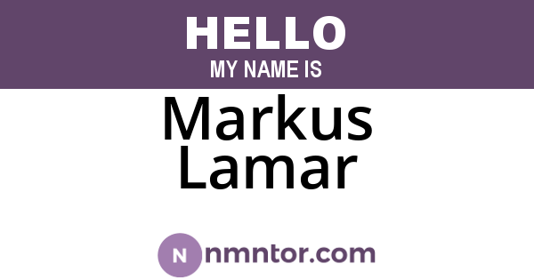 Markus Lamar
