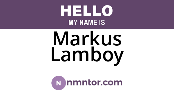 Markus Lamboy