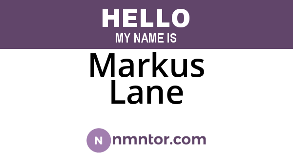 Markus Lane