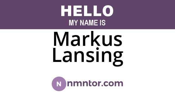 Markus Lansing