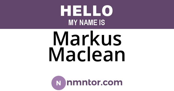 Markus Maclean