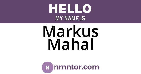 Markus Mahal