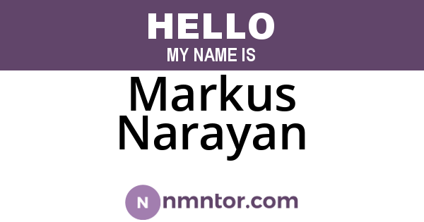 Markus Narayan