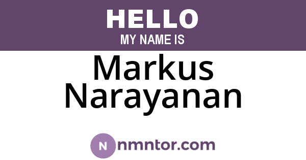 Markus Narayanan
