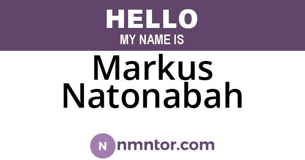Markus Natonabah