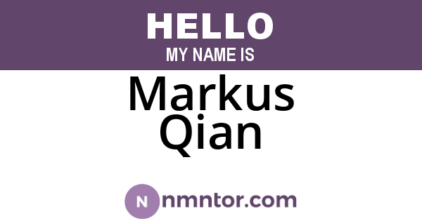 Markus Qian