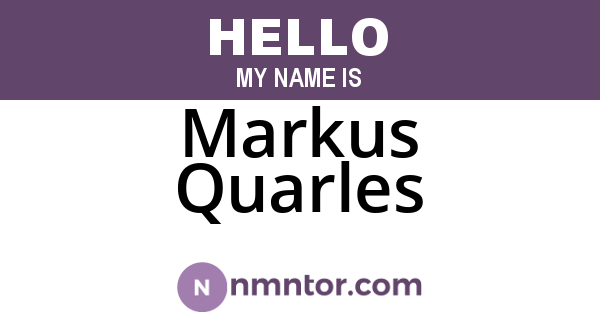 Markus Quarles
