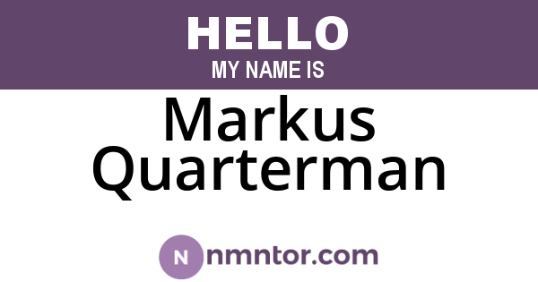 Markus Quarterman