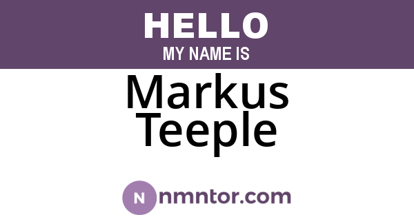 Markus Teeple
