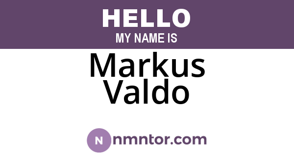Markus Valdo