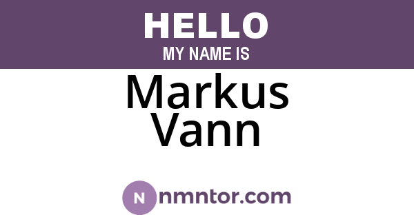 Markus Vann