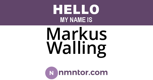 Markus Walling