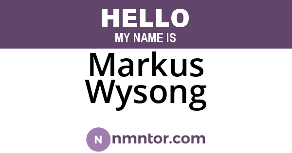 Markus Wysong