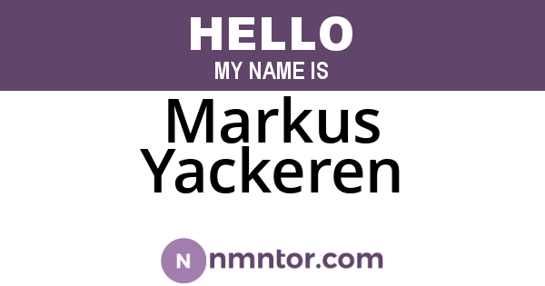 Markus Yackeren