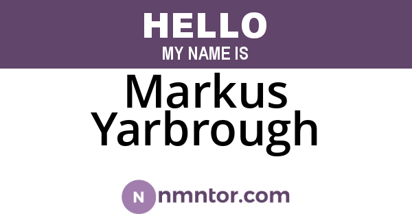 Markus Yarbrough