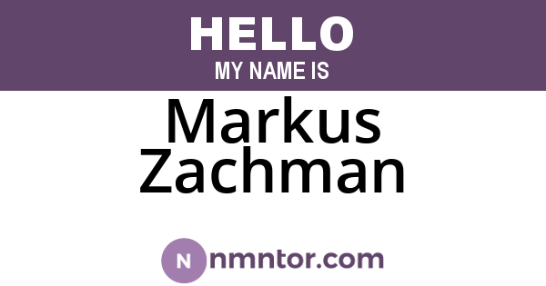 Markus Zachman