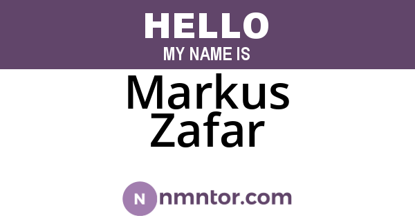 Markus Zafar
