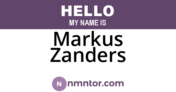 Markus Zanders