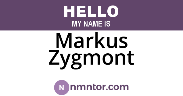 Markus Zygmont