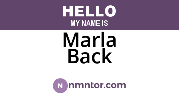 Marla Back