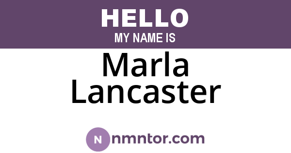 Marla Lancaster