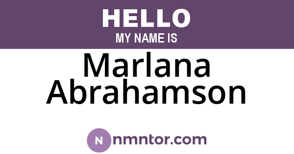 Marlana Abrahamson