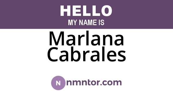 Marlana Cabrales