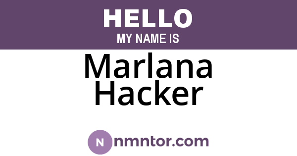 Marlana Hacker