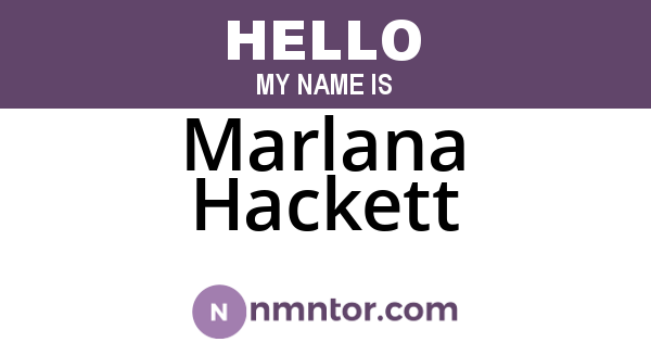 Marlana Hackett