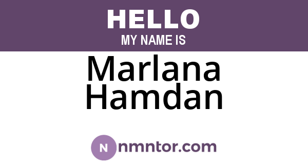 Marlana Hamdan