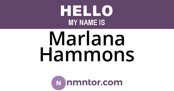 Marlana Hammons