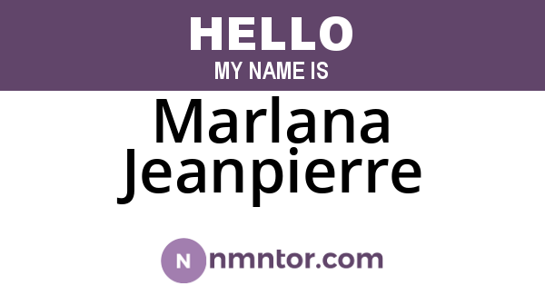 Marlana Jeanpierre