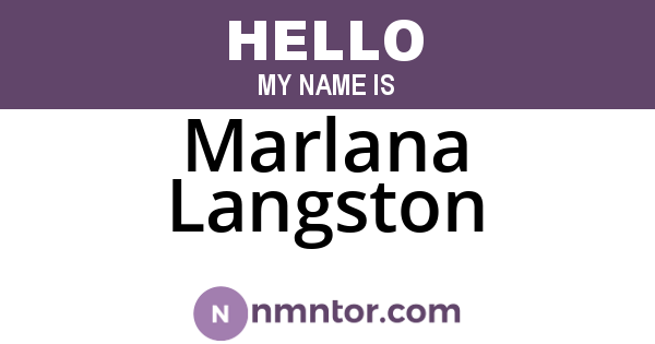 Marlana Langston