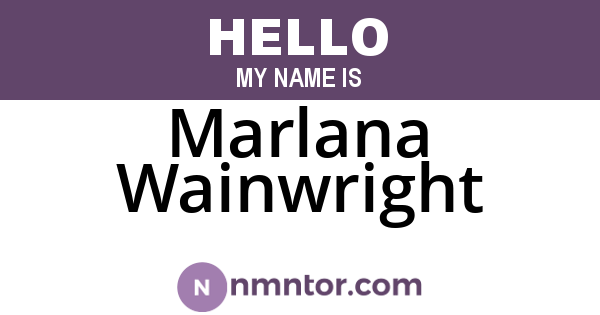 Marlana Wainwright