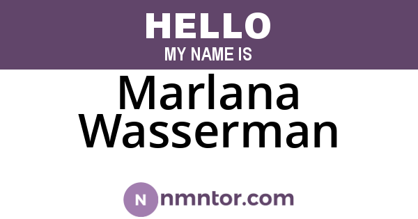 Marlana Wasserman