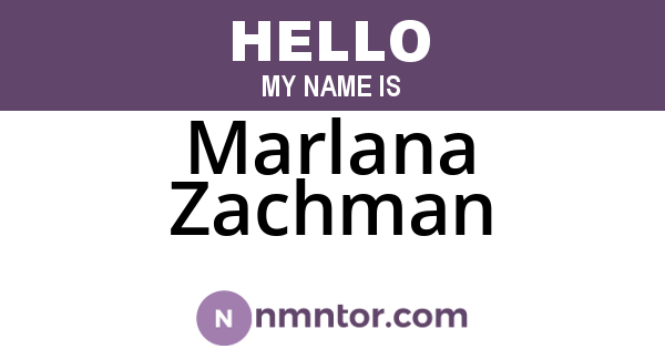 Marlana Zachman