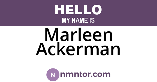 Marleen Ackerman