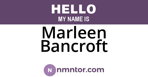Marleen Bancroft